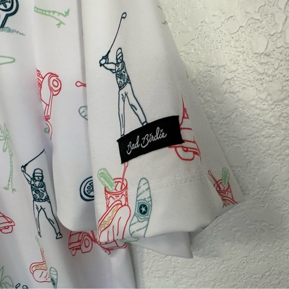 Bad Birdie Mens The Necessities Golf Polo Sz Medium White Short Sleeve Novelty - Picture 5 of 9